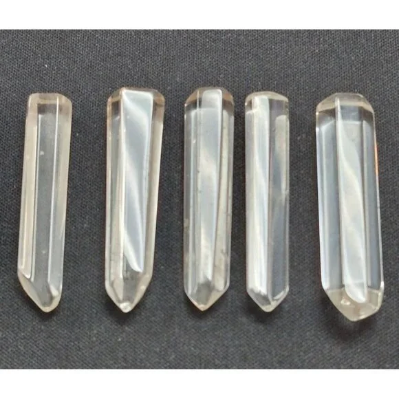 Clear Quartz Hexagonal Crystal Points Healing Crafting Decoration Set 5 - Picture 2 of 5